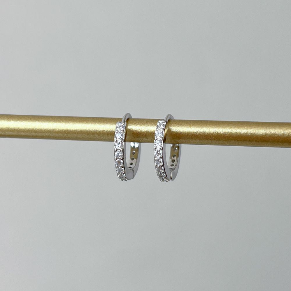 Argollas Huggies Full Circón 15mm