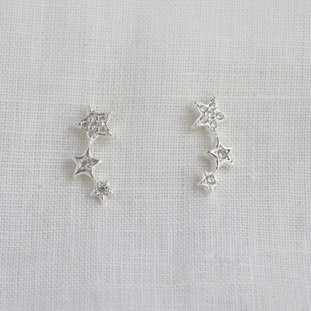 Aros Estrellas Plata 925