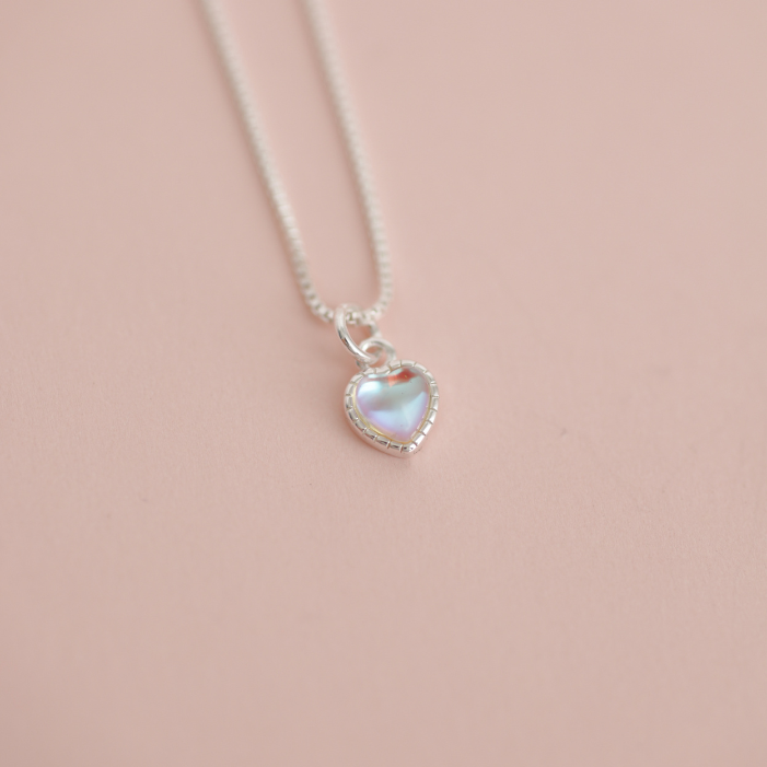 Collar Corazón Piedra Luna