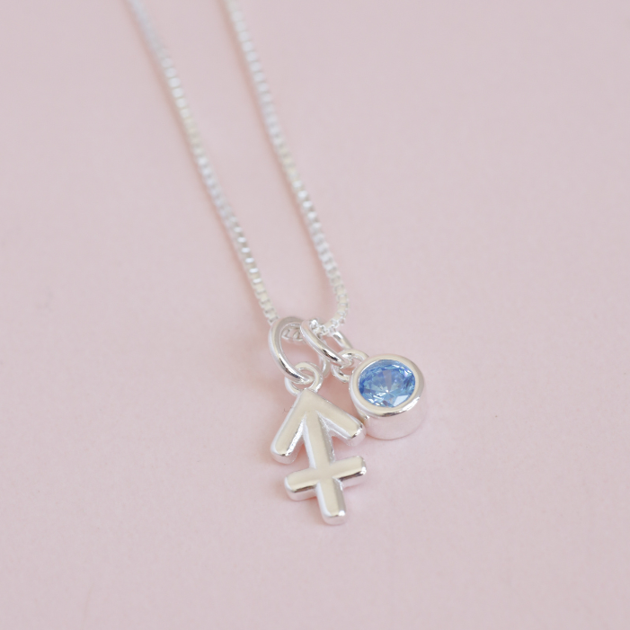 Collar Sagitario Celeste