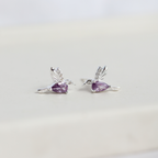 Aros Colibrí Morados Plata 925