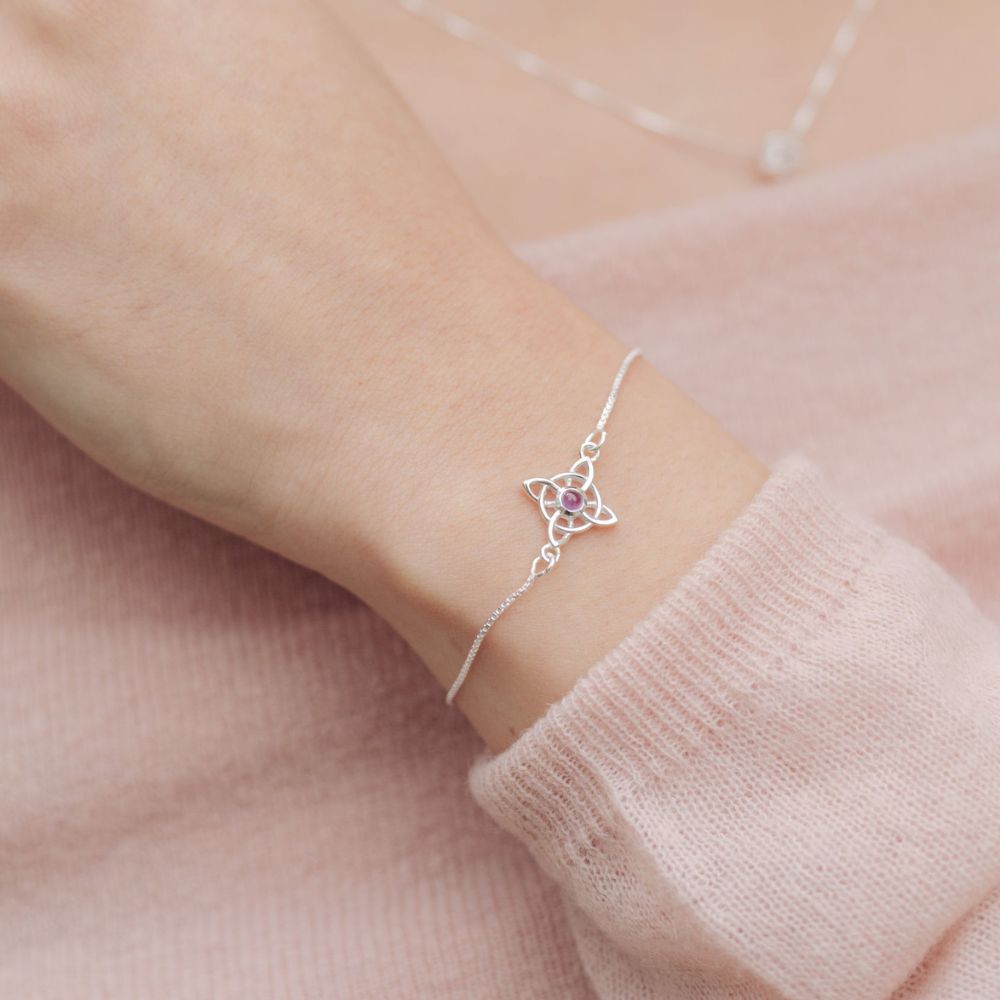 Pulsera Nudo de Bruja Piedra Natural