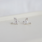 Aros Colibrí Blancos Plata 925