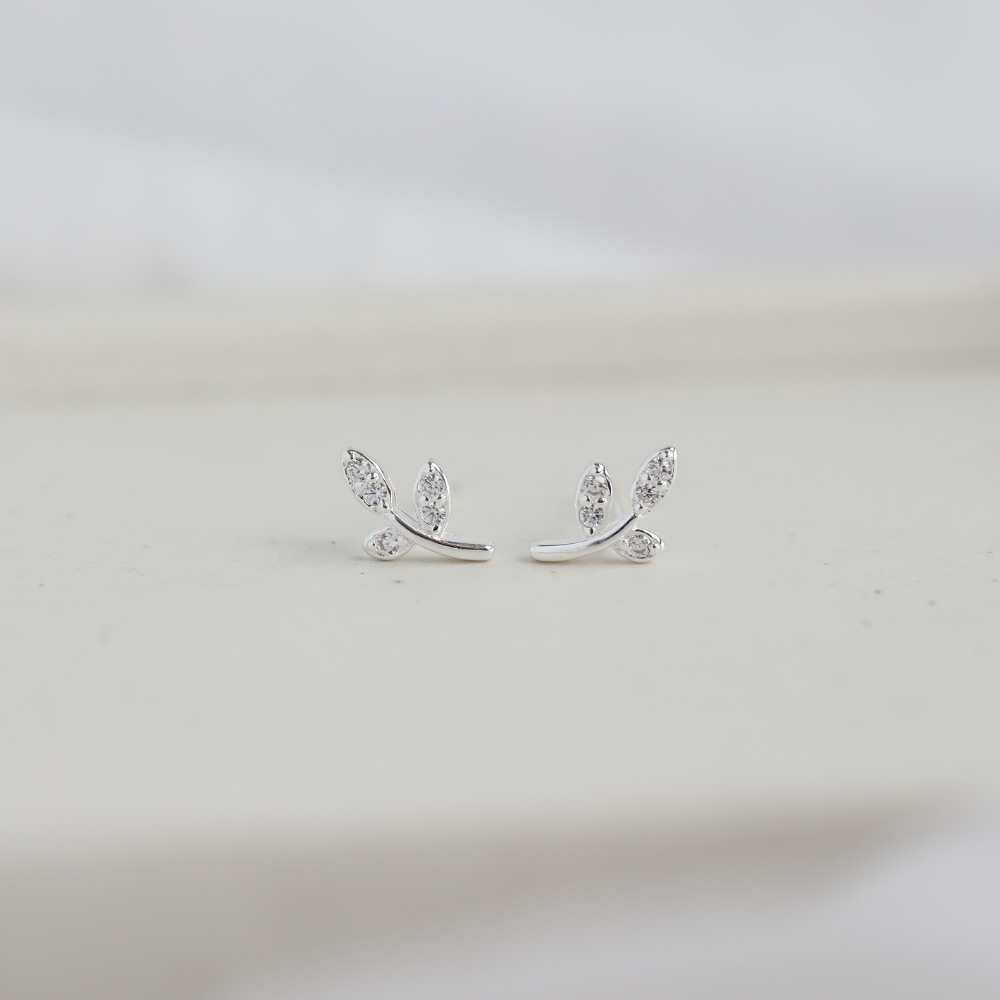 Aros Hojita Mini Plata 925