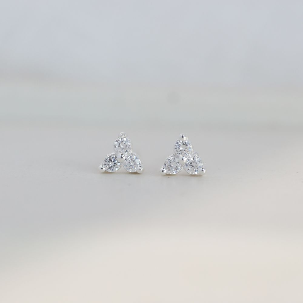 Aros Circón Triple Plata 925