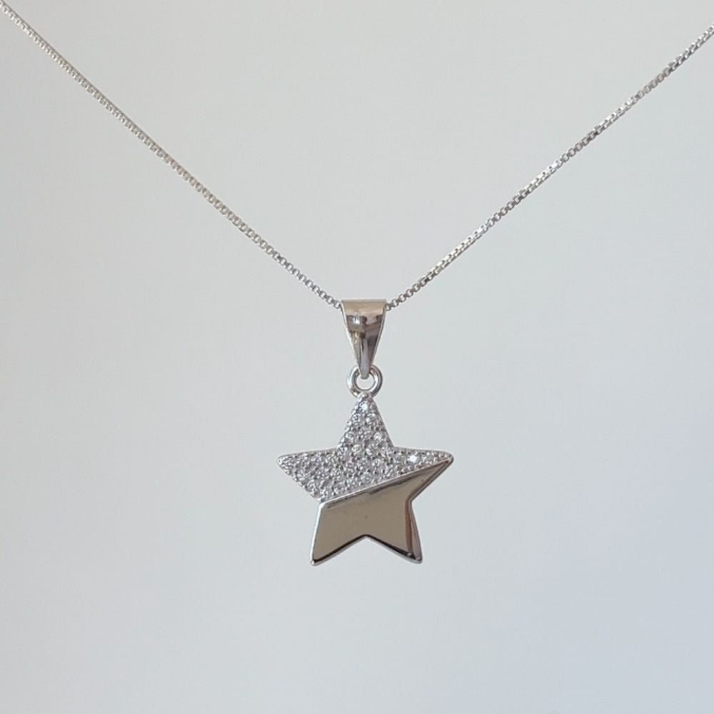 Collar Estrella Grande Plata 925