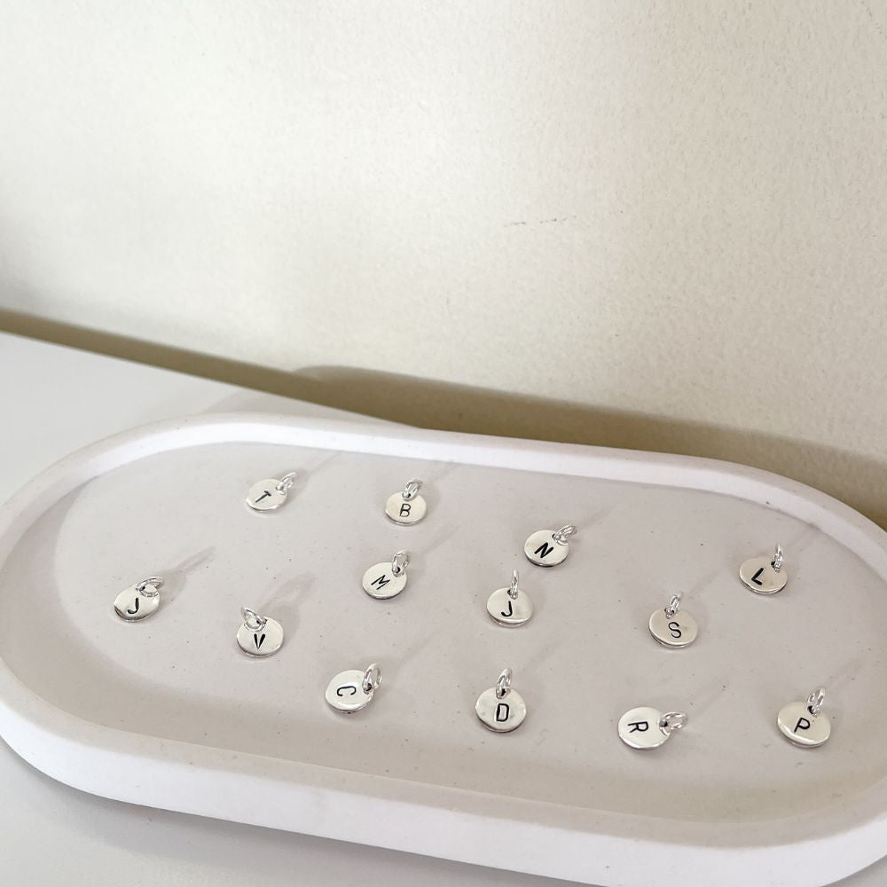 Collar Letra Medalla 8mm Plata 925