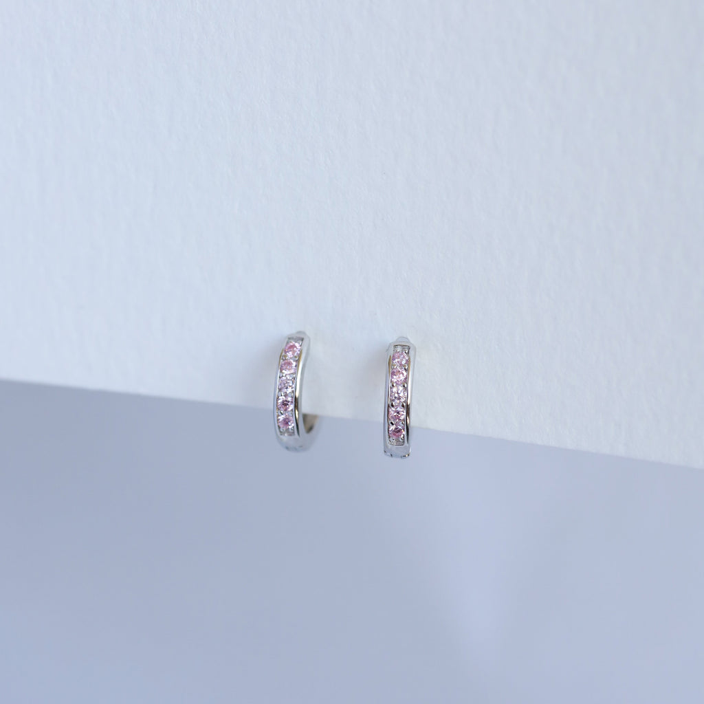 Argollas Cintillo Rosadas Mini 10mm