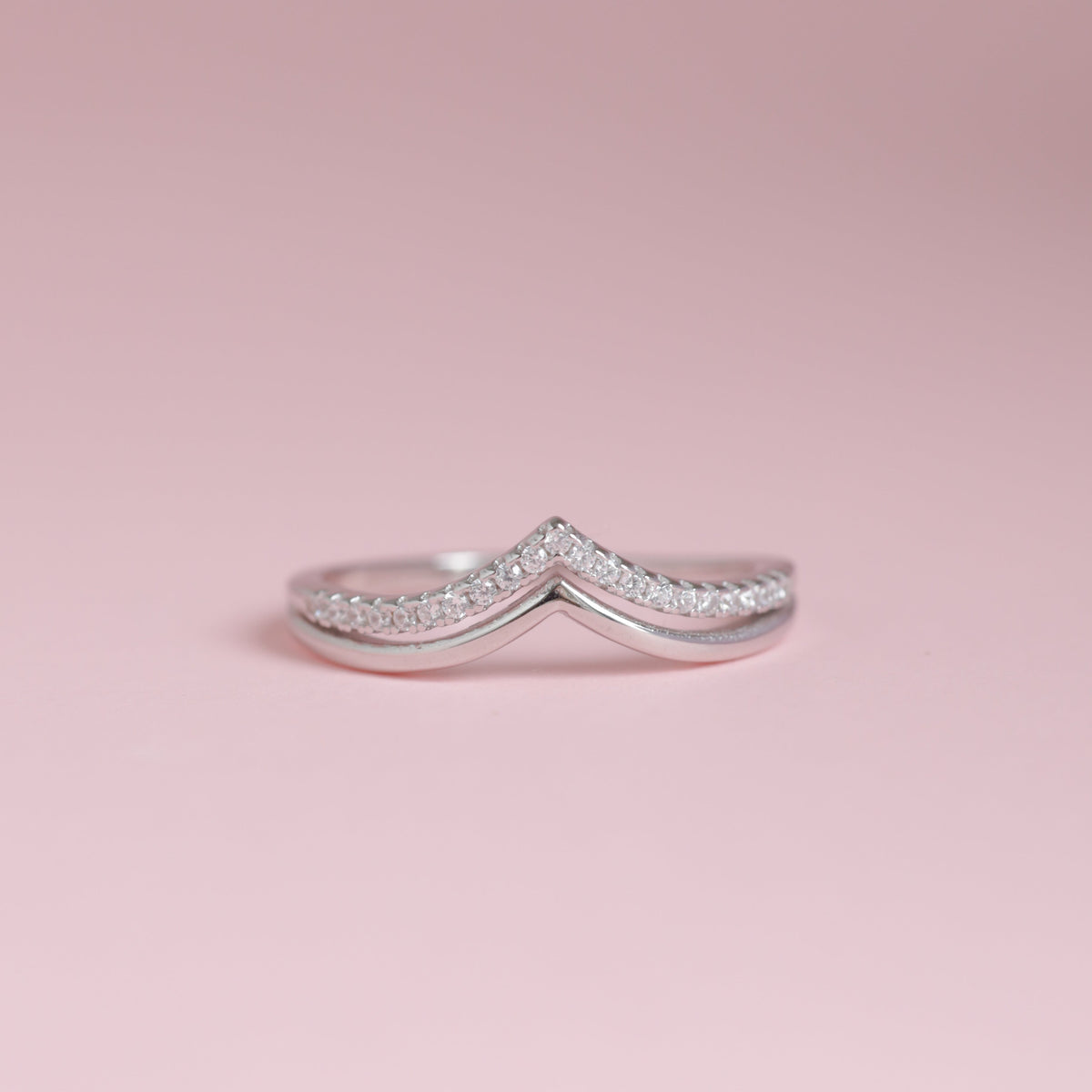 Anillo Doble Ola Circon