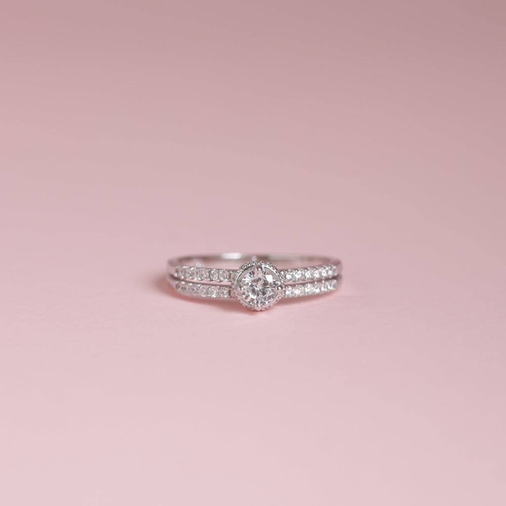 Anillo Doble Solitario