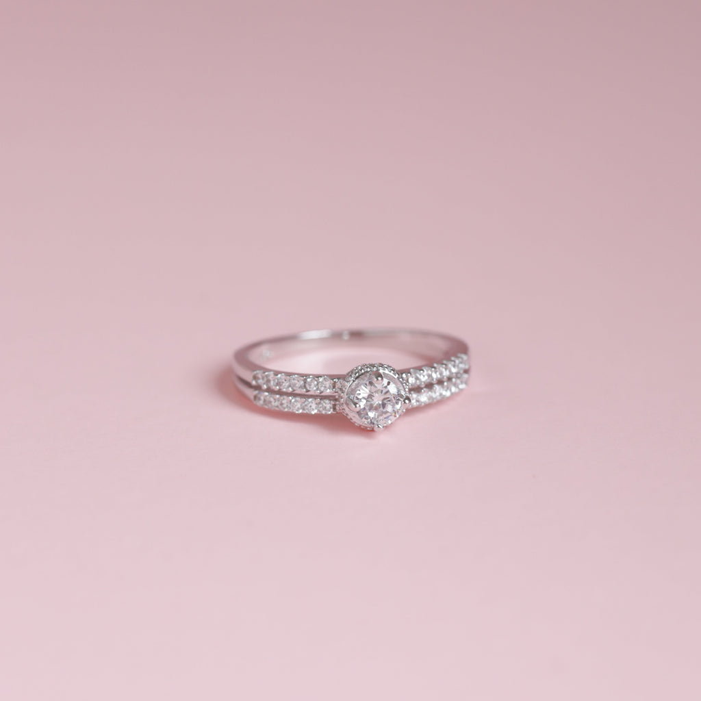 Anillo Doble Solitario