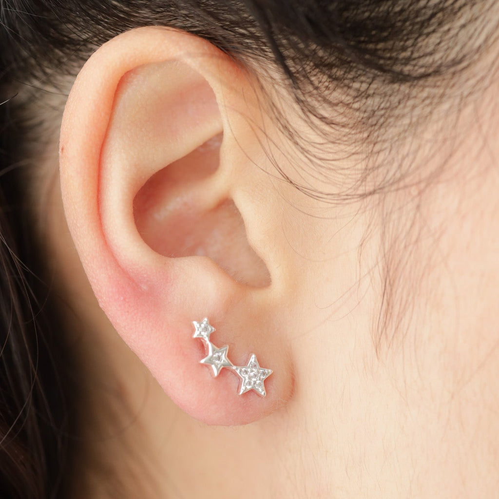Aros Estrellas Plata 925