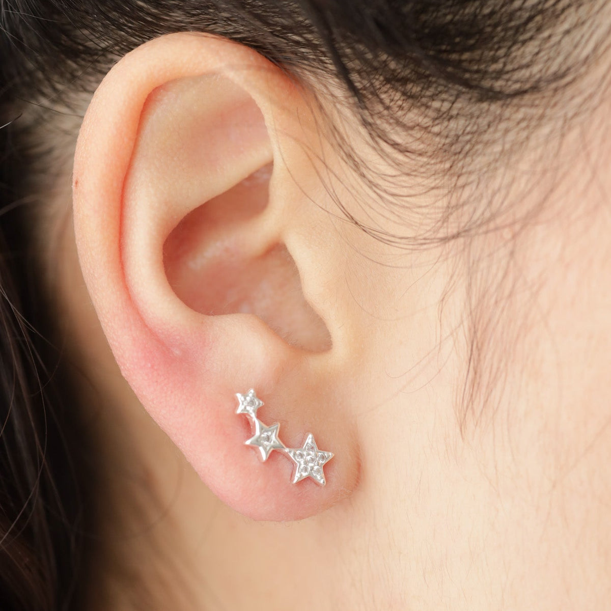 Aros Estrellas Plata 925