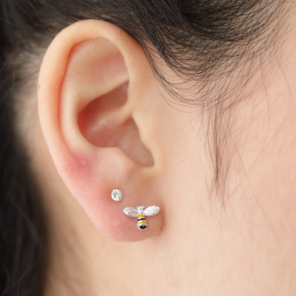 Aros Abeja Plata 925