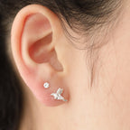 Aros Colibrí Blancos Plata 925