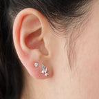 Aros Hoja Celeste Plata 925