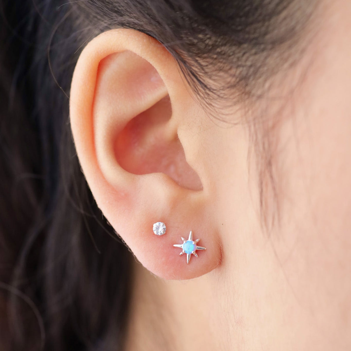 Aros Estrella Polar Ópalo Plata 925